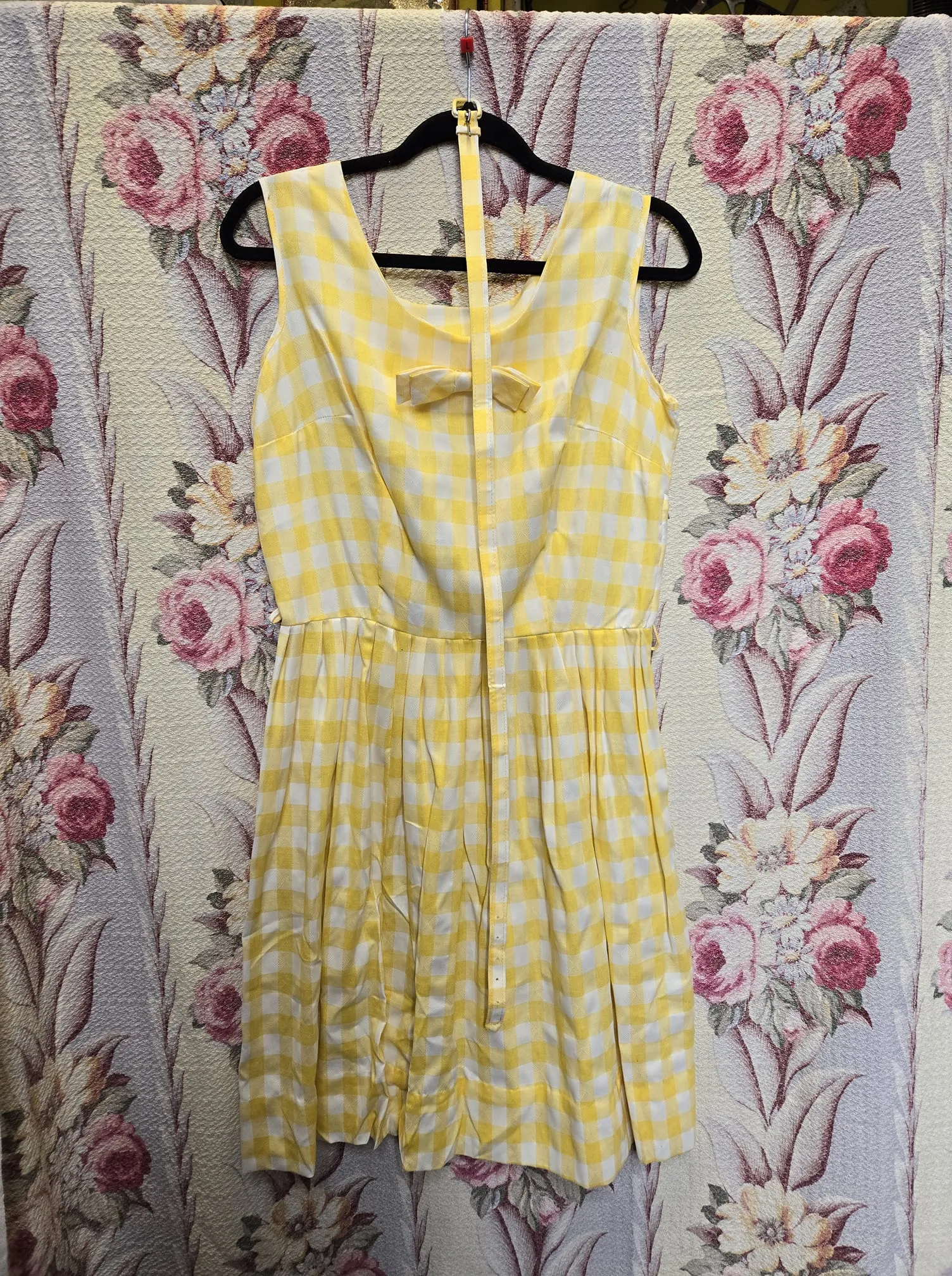 Vintage 1950s Yellow Gingham Dress