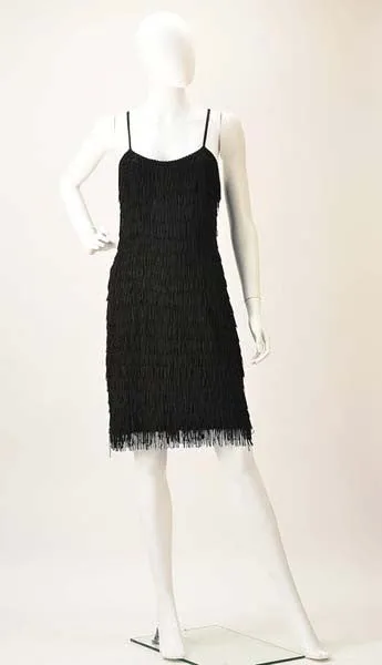 Vintage Black Fringe Dress with Matching Bolero