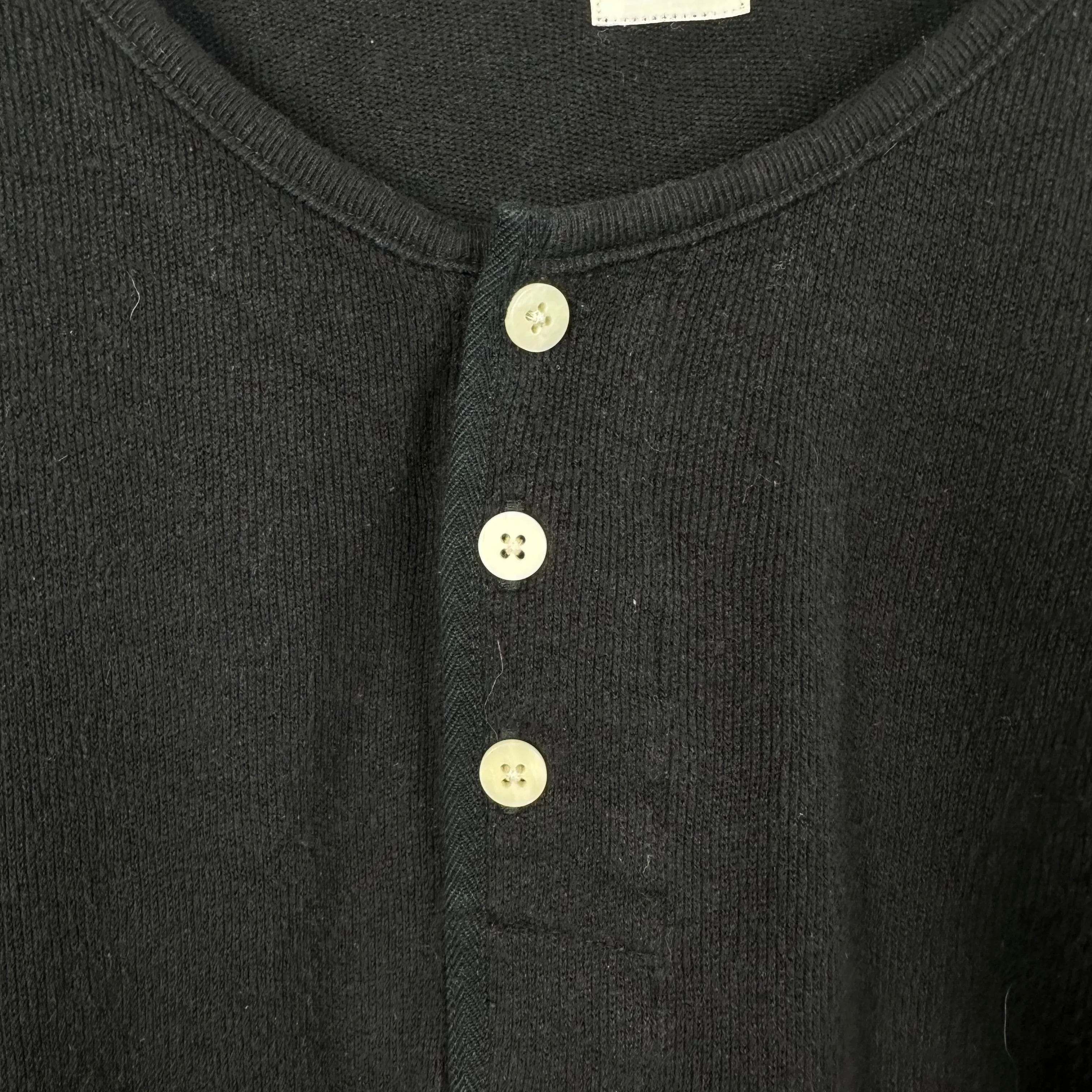 Visvim Black Henley Short Sleeve T-Shirt