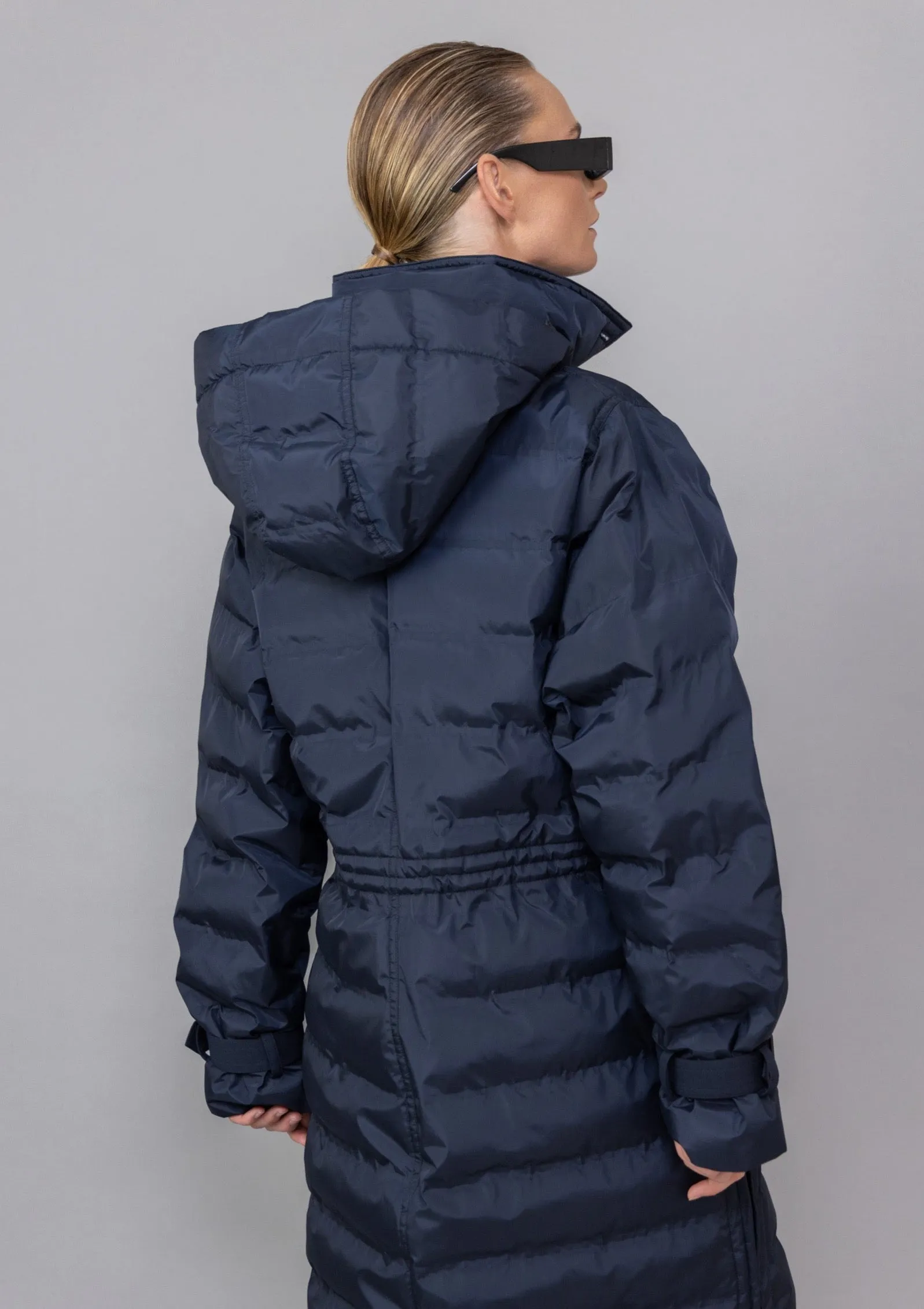 Waterproof Puffer Poncho Navy