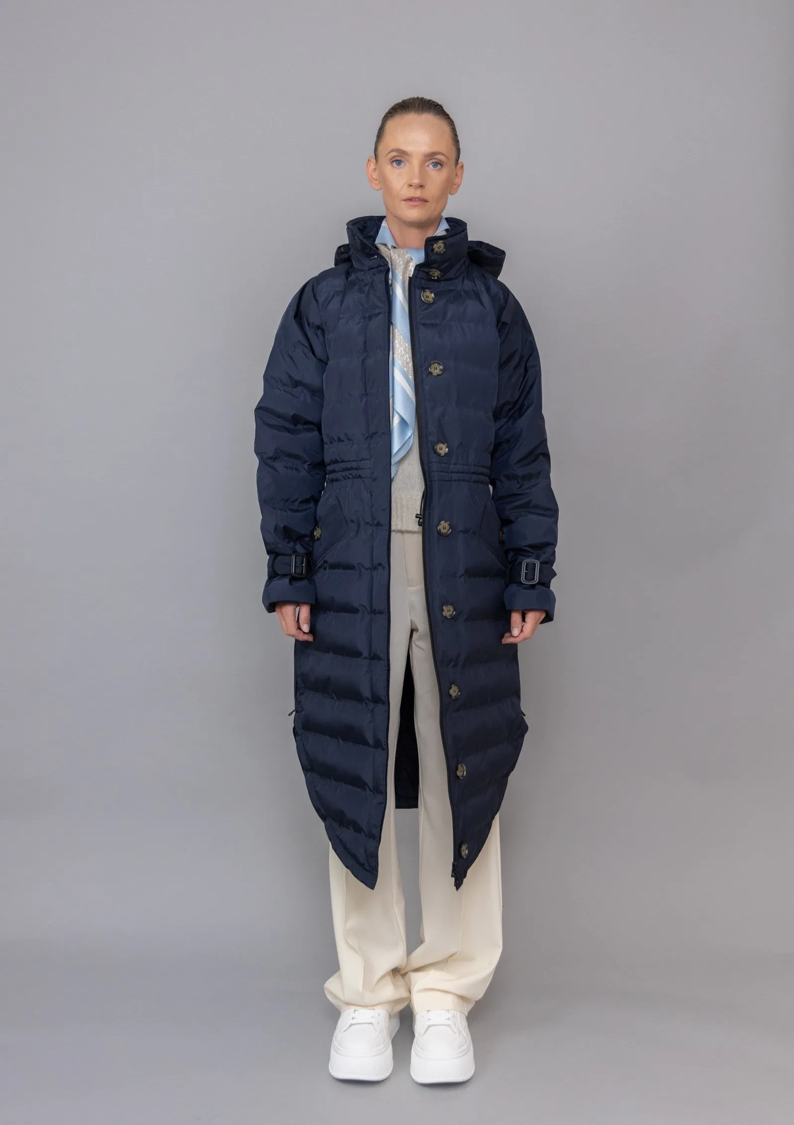 Waterproof Puffer Poncho Navy