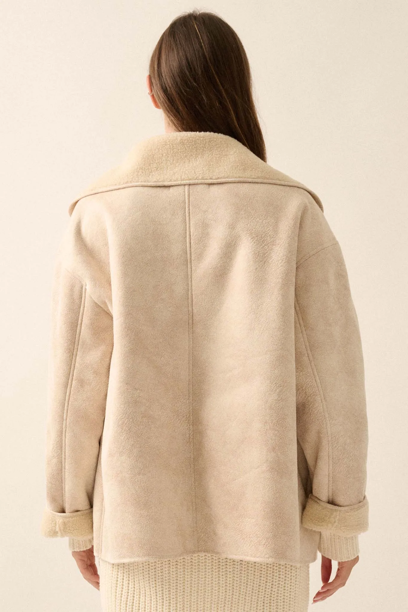 Weather the Storm Faux Shearling Peacoat