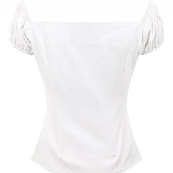 White 1950s Style Gypsy Top