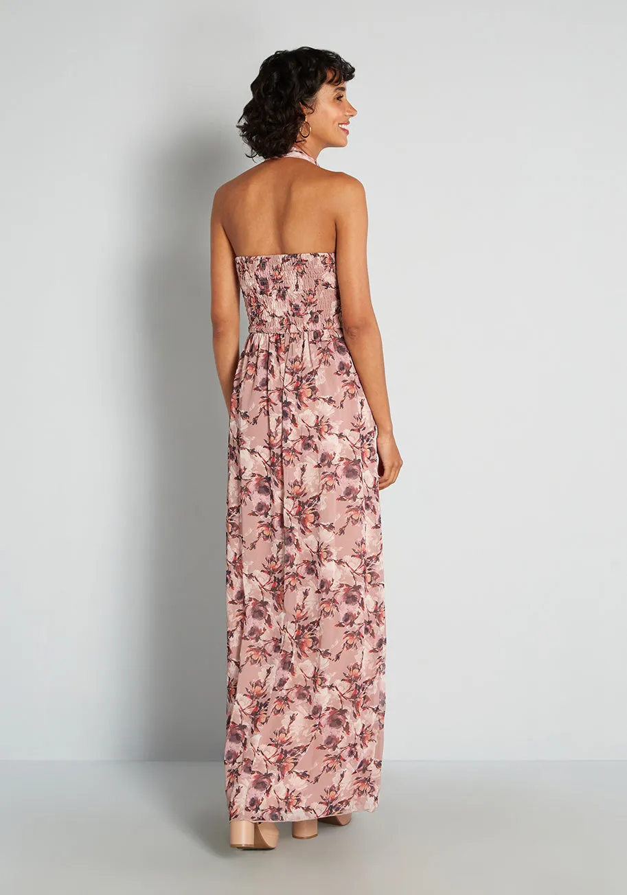 Wind Swept Romance Halter Dress