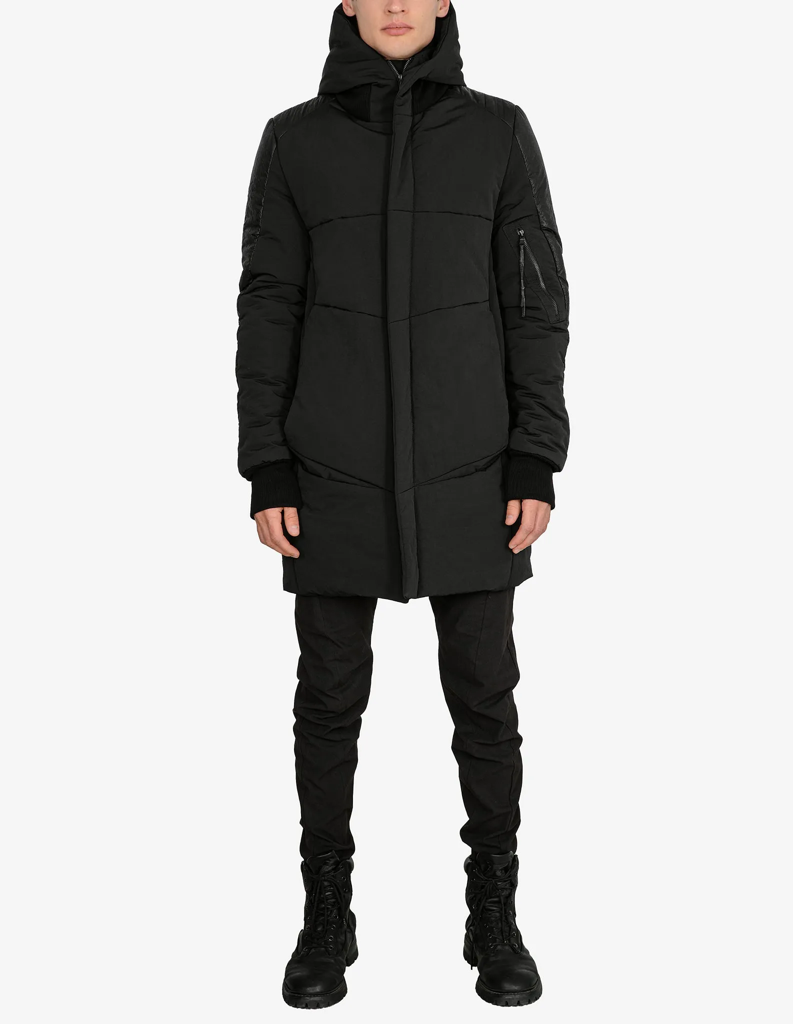 Windproof-Flap Hooded Parka