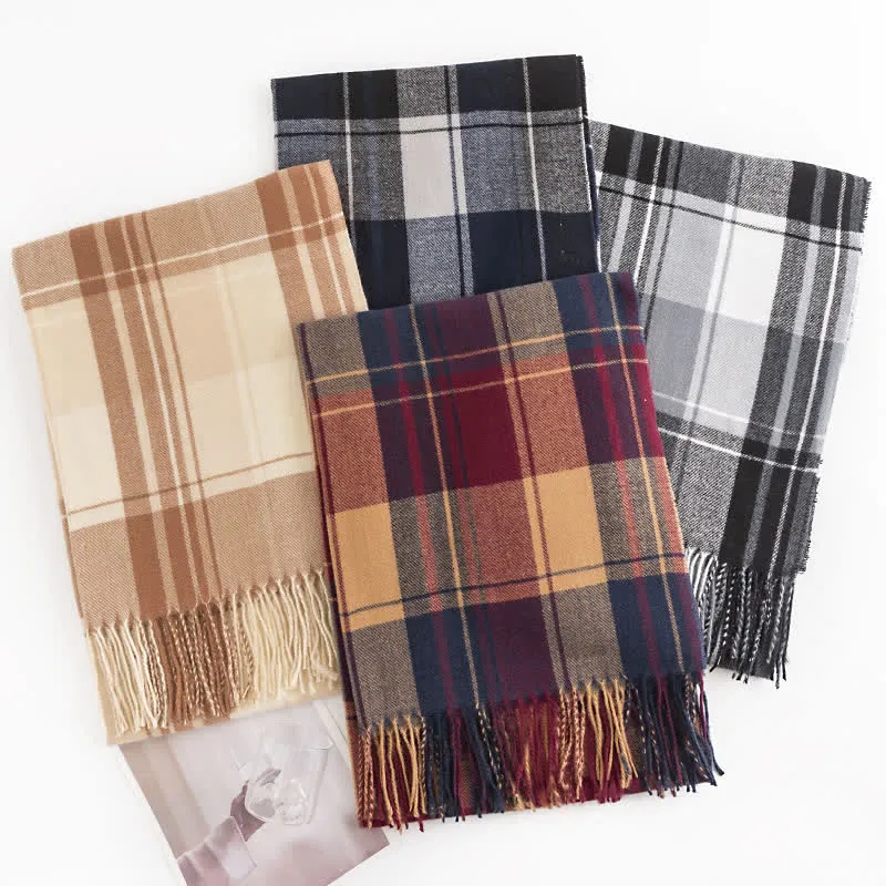 Women's Classic Winter Warm Plaid Scarf