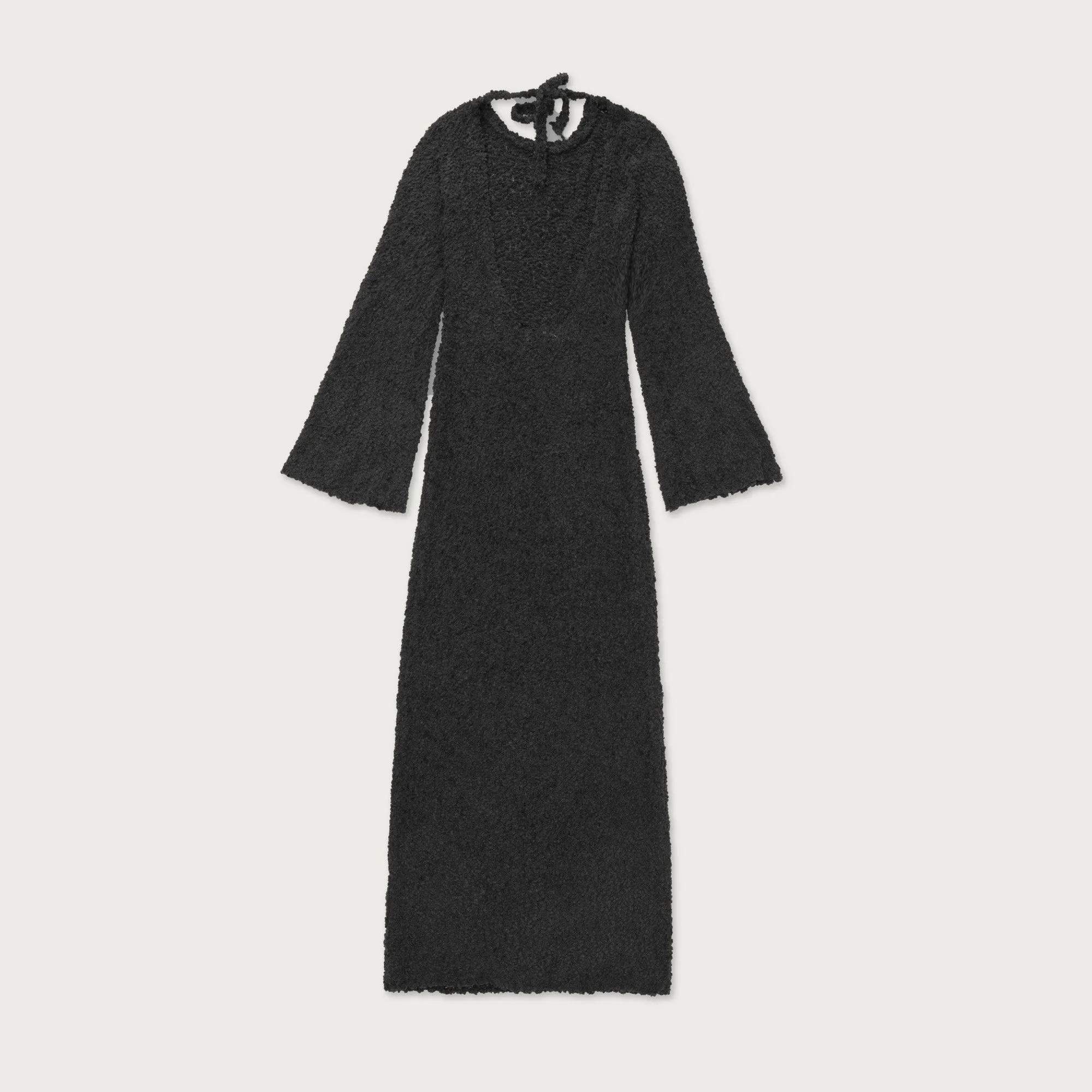 Womens L/S Knit Maxi Dress - Black