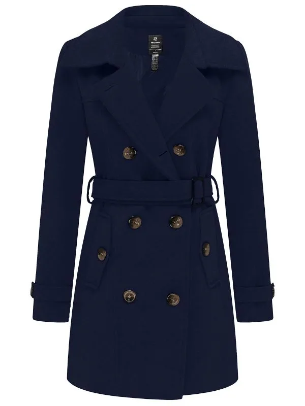 Women's Pea Coat Double Breasted Winter Trench Jacket