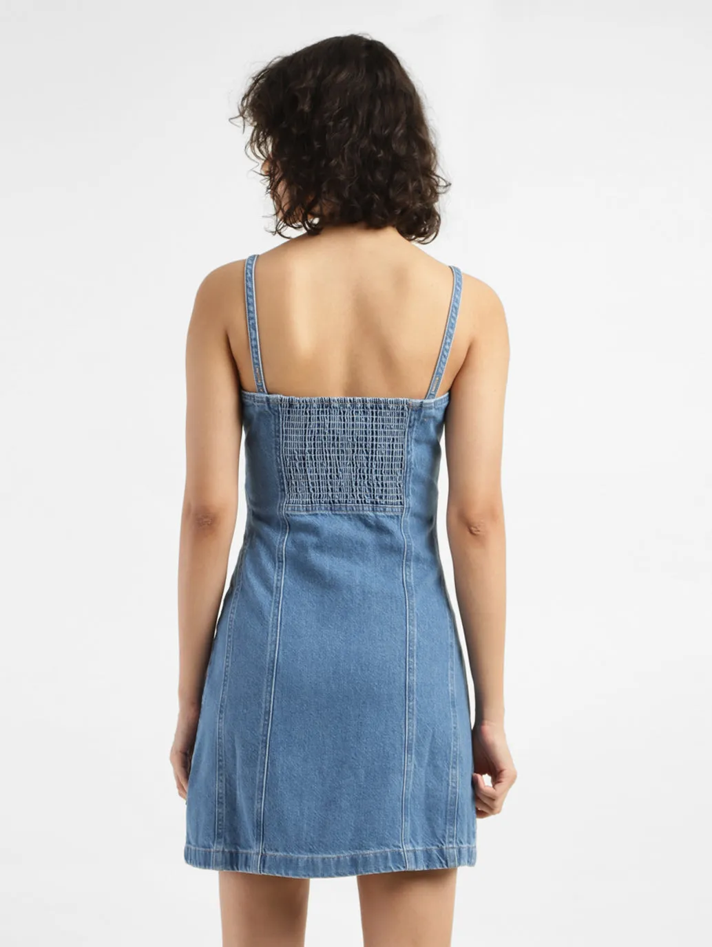 Women's Sweetheart Neck Denim Mini Dress