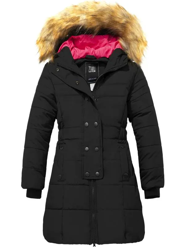 ZSHOW Girls' Long Winter Coat Parka Water Resistant Warm Puffer Jacket